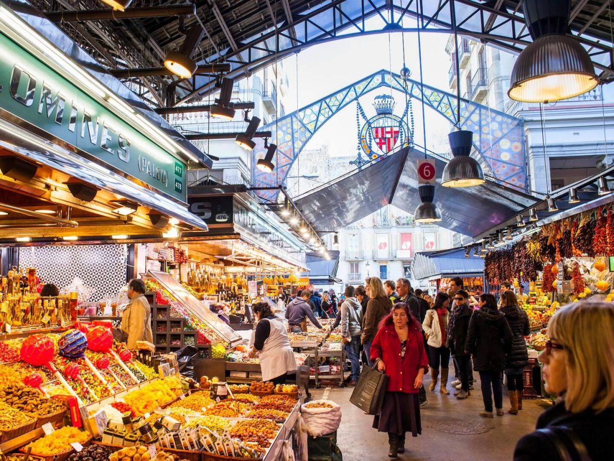 Neighborhood market and local culture in Barcelona, Spain
