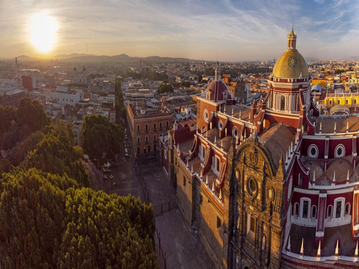 Puebla Cathedral and the historic center of Puebla, Mexico